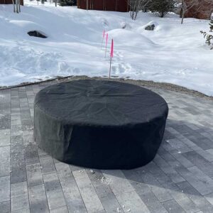 Outdoor Fabric Cover Fire Table Round