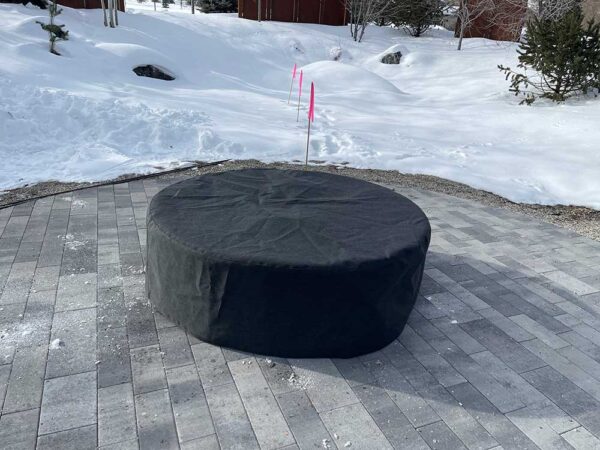 Outdoor Fabric Cover Fire Table Round